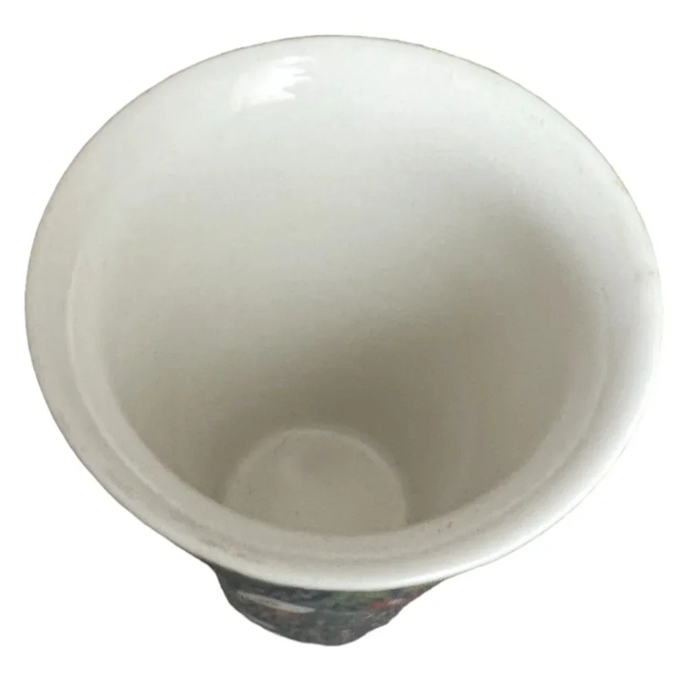 Blue Floral Double Walled Insulated Ceramic Travel Tumbler Pencil Holder READ - Picture 5 of 9